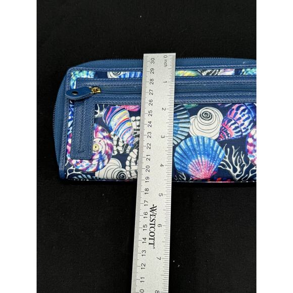 Anuschka Sea Treasures Wallet Wristlet Blue Shells NWT - Picture 9 of 13
